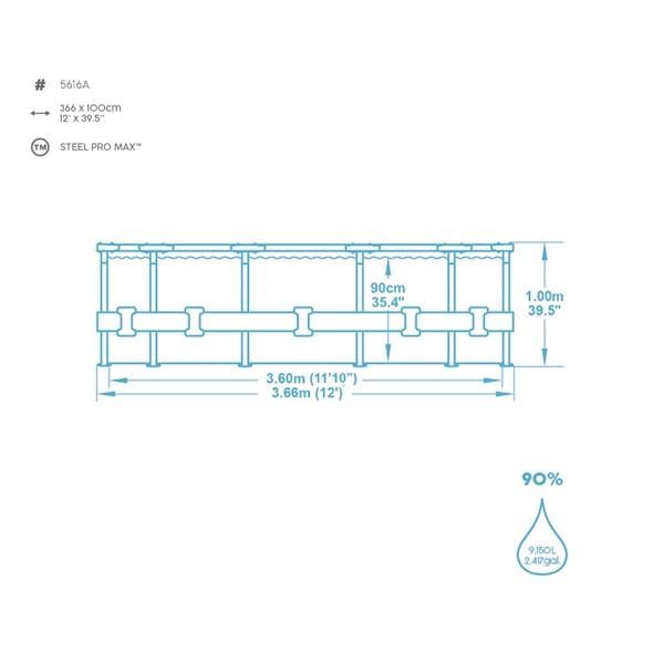 Piscines hors sol Piscine hors sol sans accessoire steel Pro max ronde 366x366x100cm Bestway 4