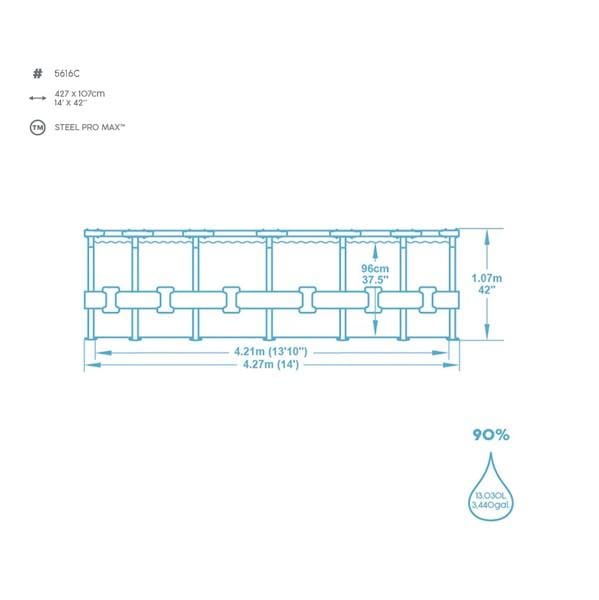 Piscines hors sol Piscine hors-sol sans accessoire steel Pro max ronde 427x427x107cm Bestway 4