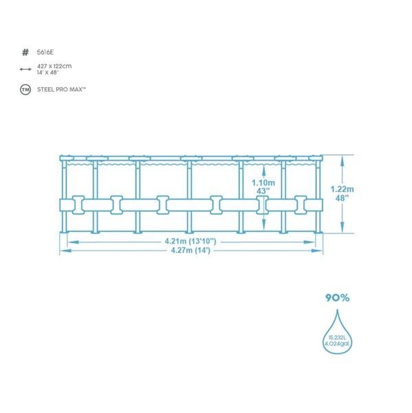 Piscines hors sol Piscine hors-sol ronde sans accessoire steel Pro max 427x427x122cm Bestway 3