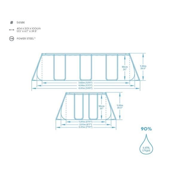 Piscines hors sol Piscine hors-sol sans accessoire rectangle Power steel 404x201x100cm Bestway 4