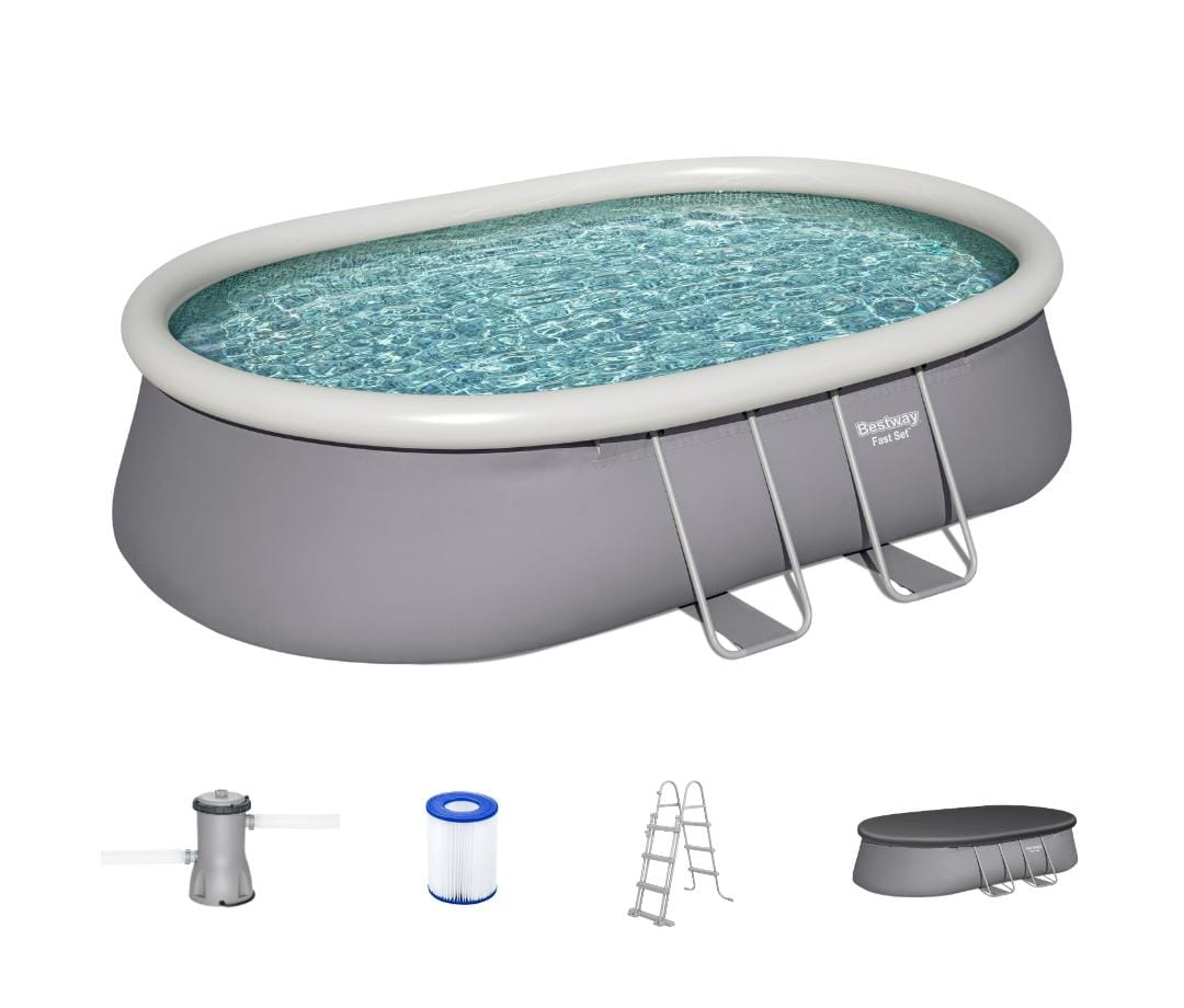 Piscines hors sol Piscine autoportante ovale Fast Set 549 x 366 x 122 cm avec filtration Bestway 2