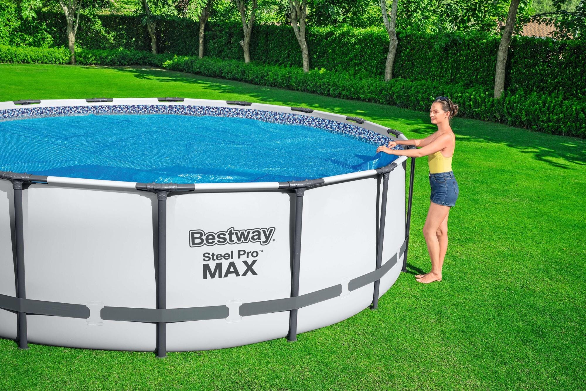 Accessoires Piscine Bâche à bulles ronde 356cm piscine hors sol Ø 366cm ou 396cm Bestway 1