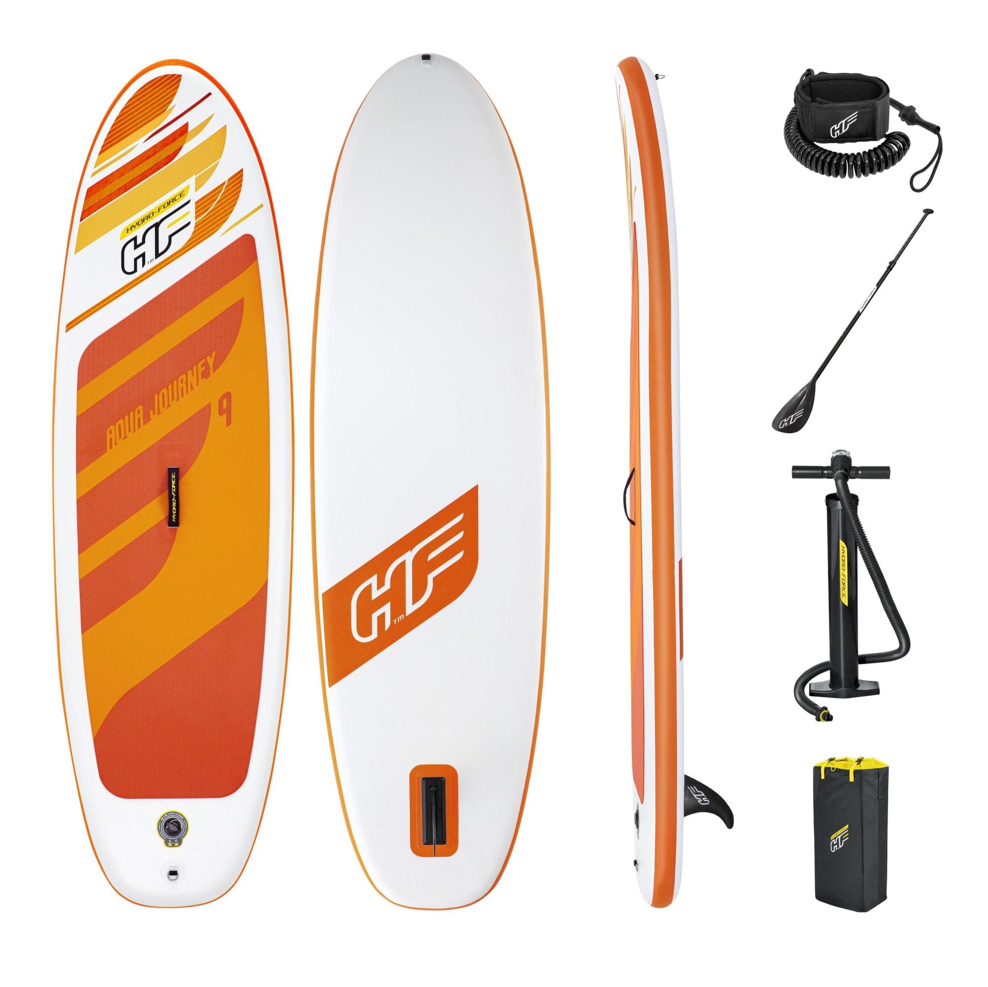 Bateaux, paddle et kayak Paddle SUP gonflable Hydro-Force™ Aqua Journey 274 x 76 x 12 cm, pompe, pagaie, leash, sac à dos de transport Bestway 9