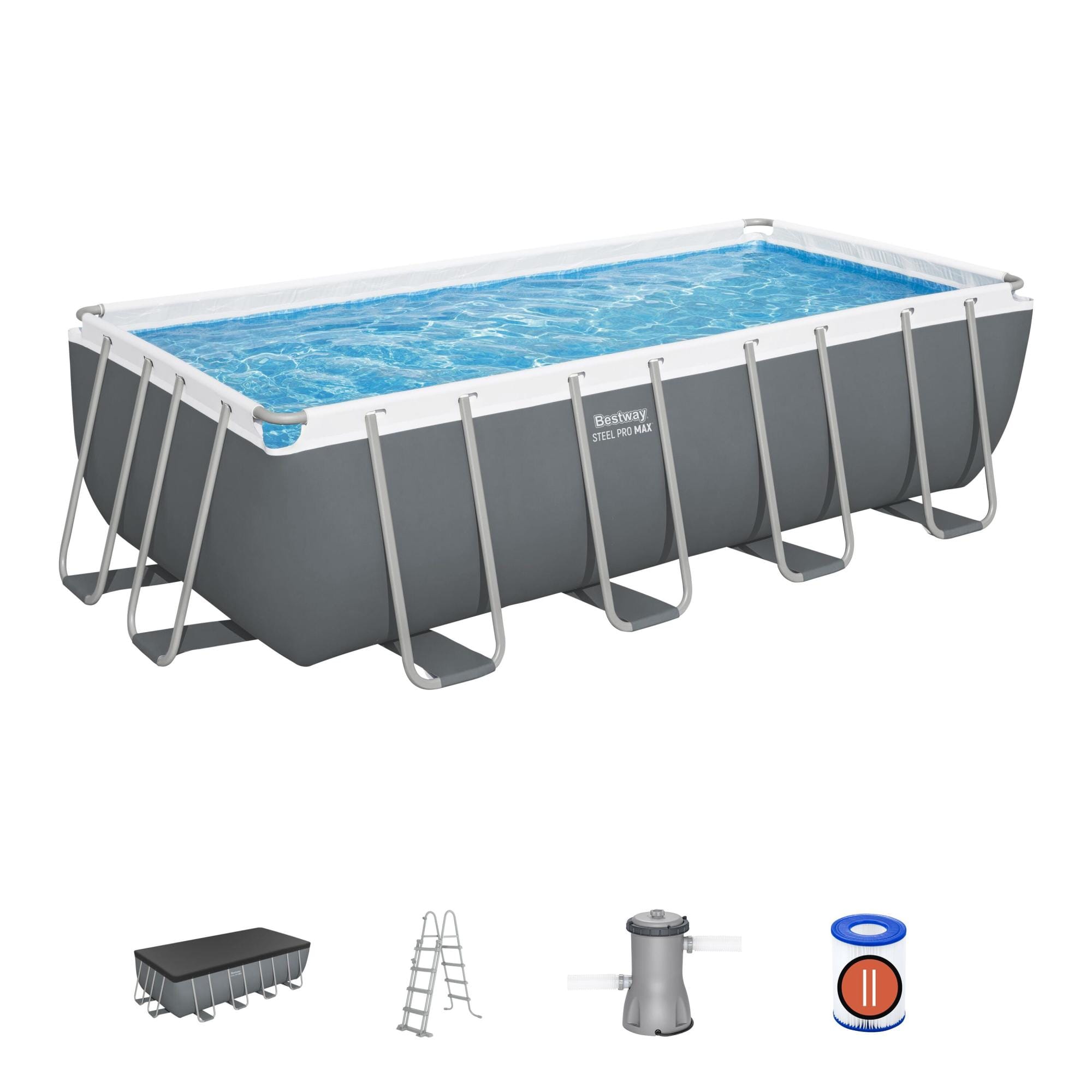 Piscine hors sol Piscine hors sol rectangulaire 488x244x122cm Steel Pro Max Bestway 1