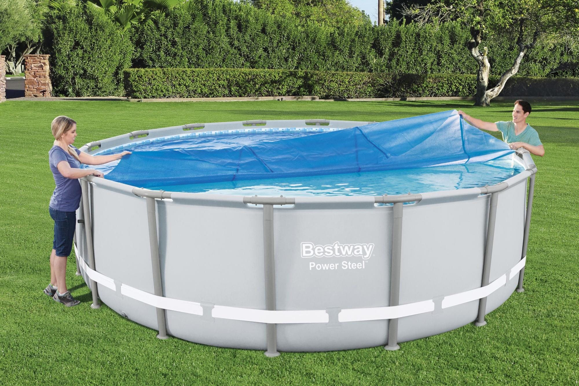 Accessoires Piscine Bâche à bulles ronde Ø 462cm pour piscine hors sol ronde Ø 457 à 488cm Bestway 1