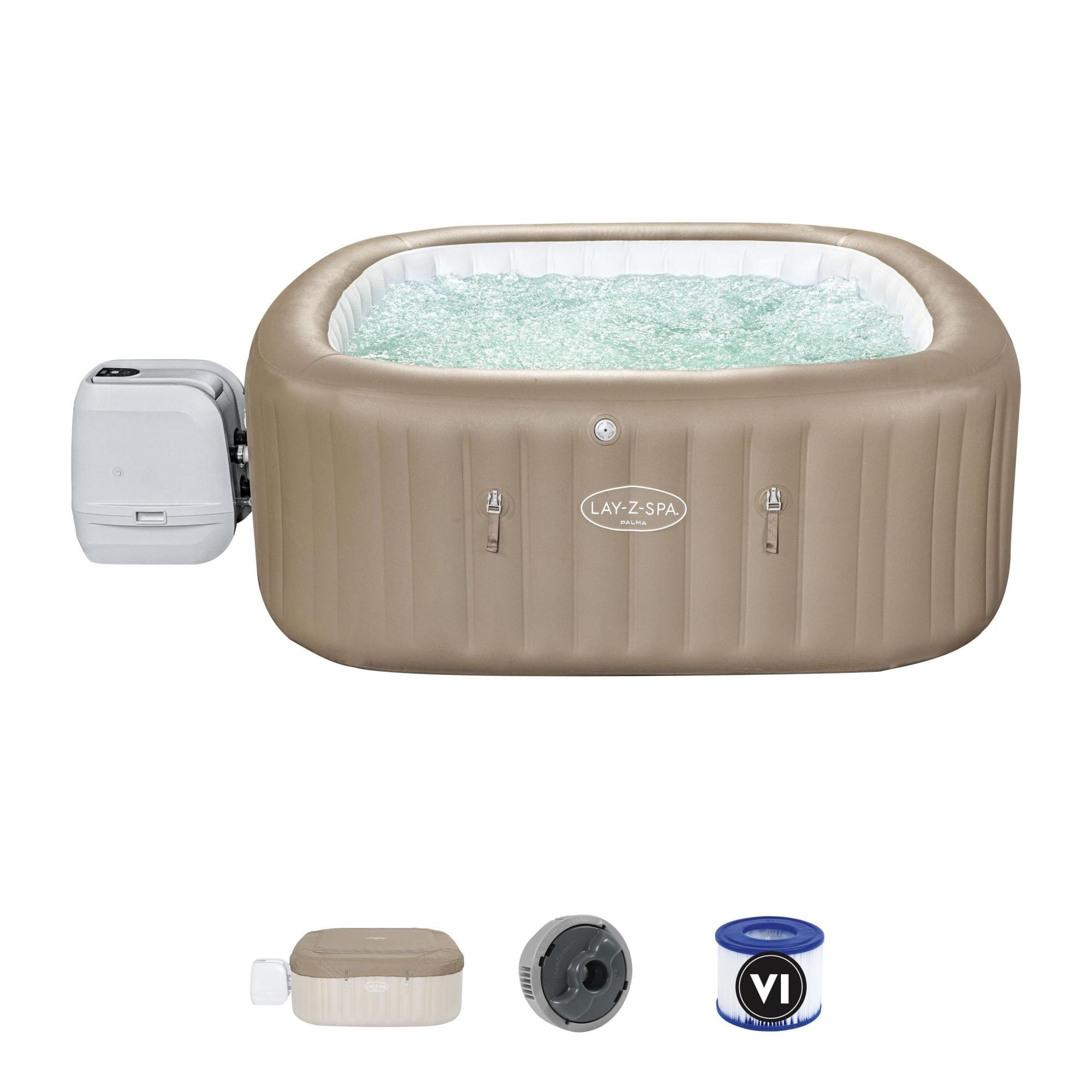 Spa Spa gonflable carré Lay-Z-Spa Palma Hydrojet Pro 5 - 7 places Bestway 1