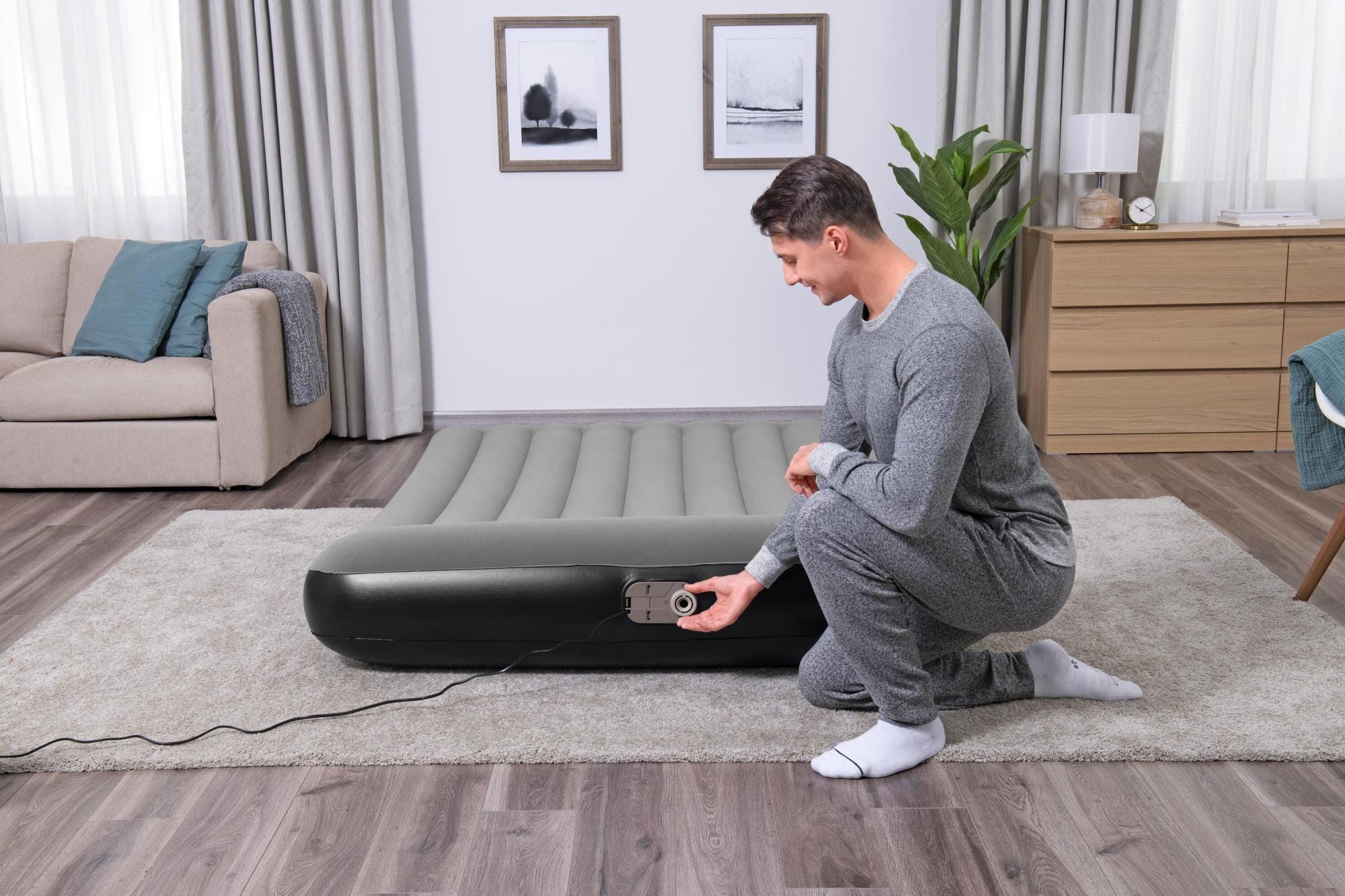 Matelas gonflables Matelas gonflable 2 places 203 x 152 x 30 cm pompe électrique intégrée Bestway 19