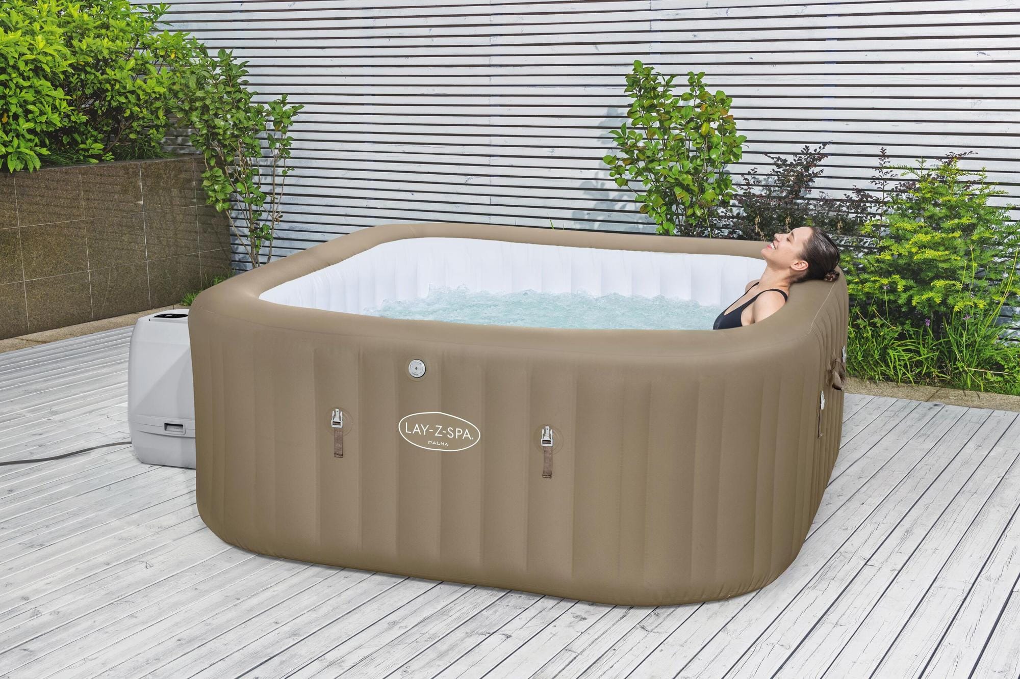 Spa Spa gonflable carré Lay-Z-Spa Palma Hydrojet Pro 5 - 7 places Bestway 1