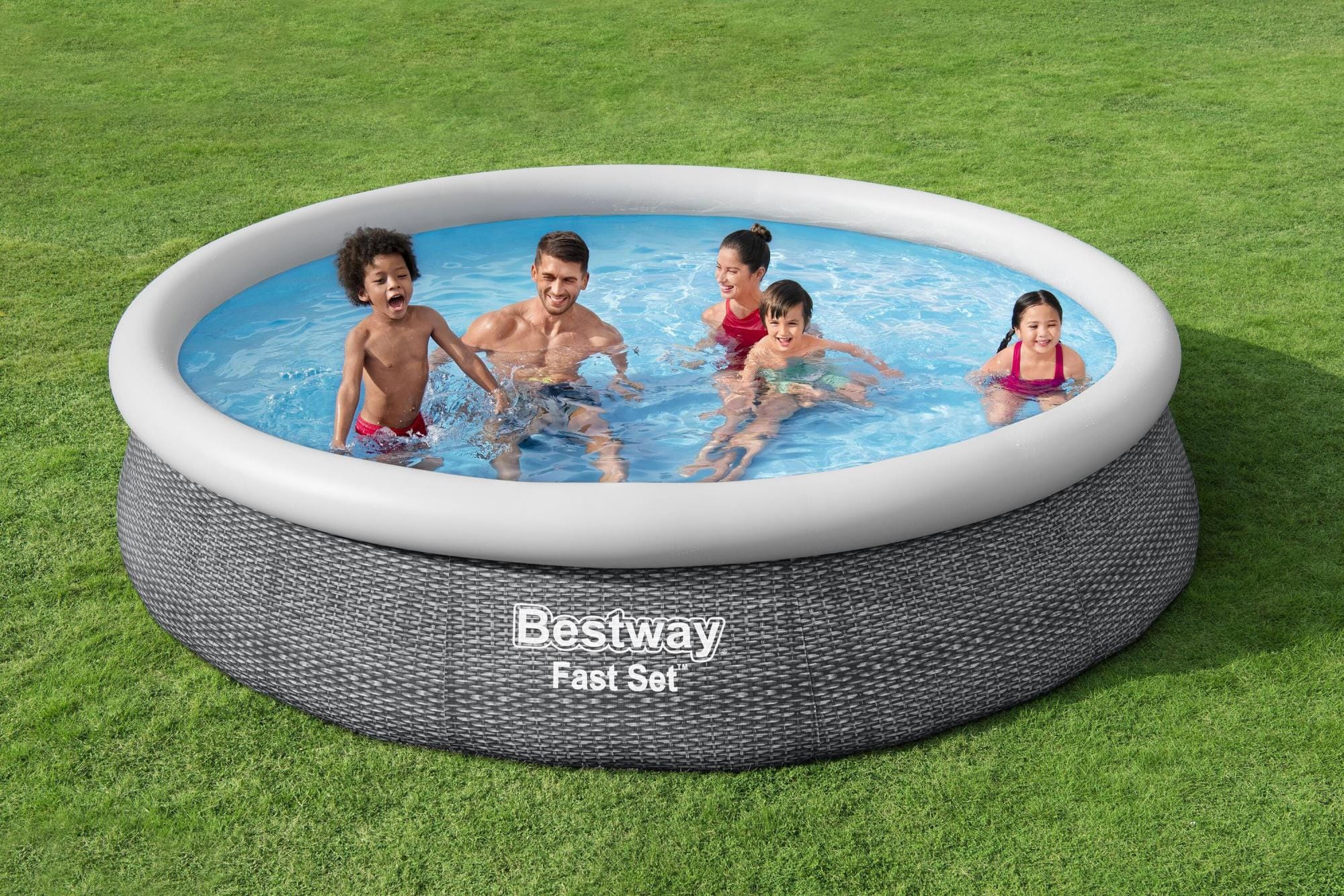 Piscine hors sol Piscine autoportante Fast Set ronde rotin 366 x 76 cm Bestway 1