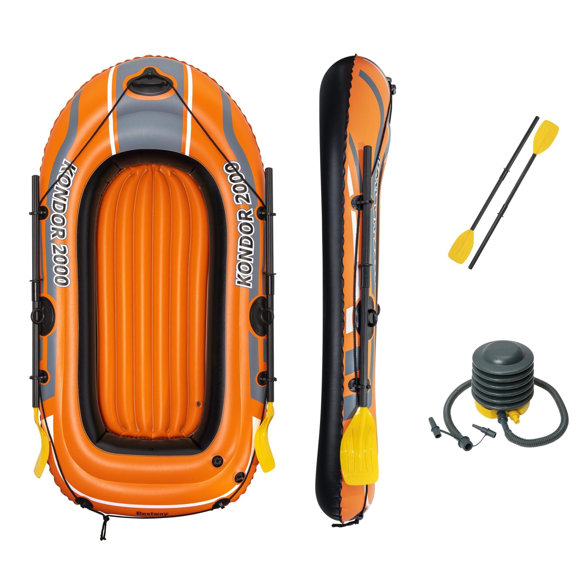 Bateaux, paddle et kayak Bateau gonflable Kondor 2000, 2 rames, gonfleur, 188 x 98 x 30 cm Bestway 1