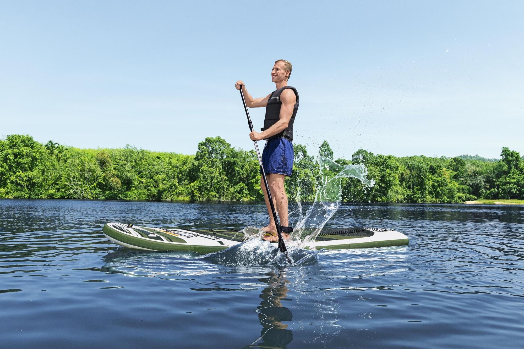 Bateaux, paddle et kayak Paddle SUP gonflable Hydro-Force™ Kahawai 310 x 86 x 15 cm avec pompe, pagaie, leash et sac à dos de transport Bestway 1