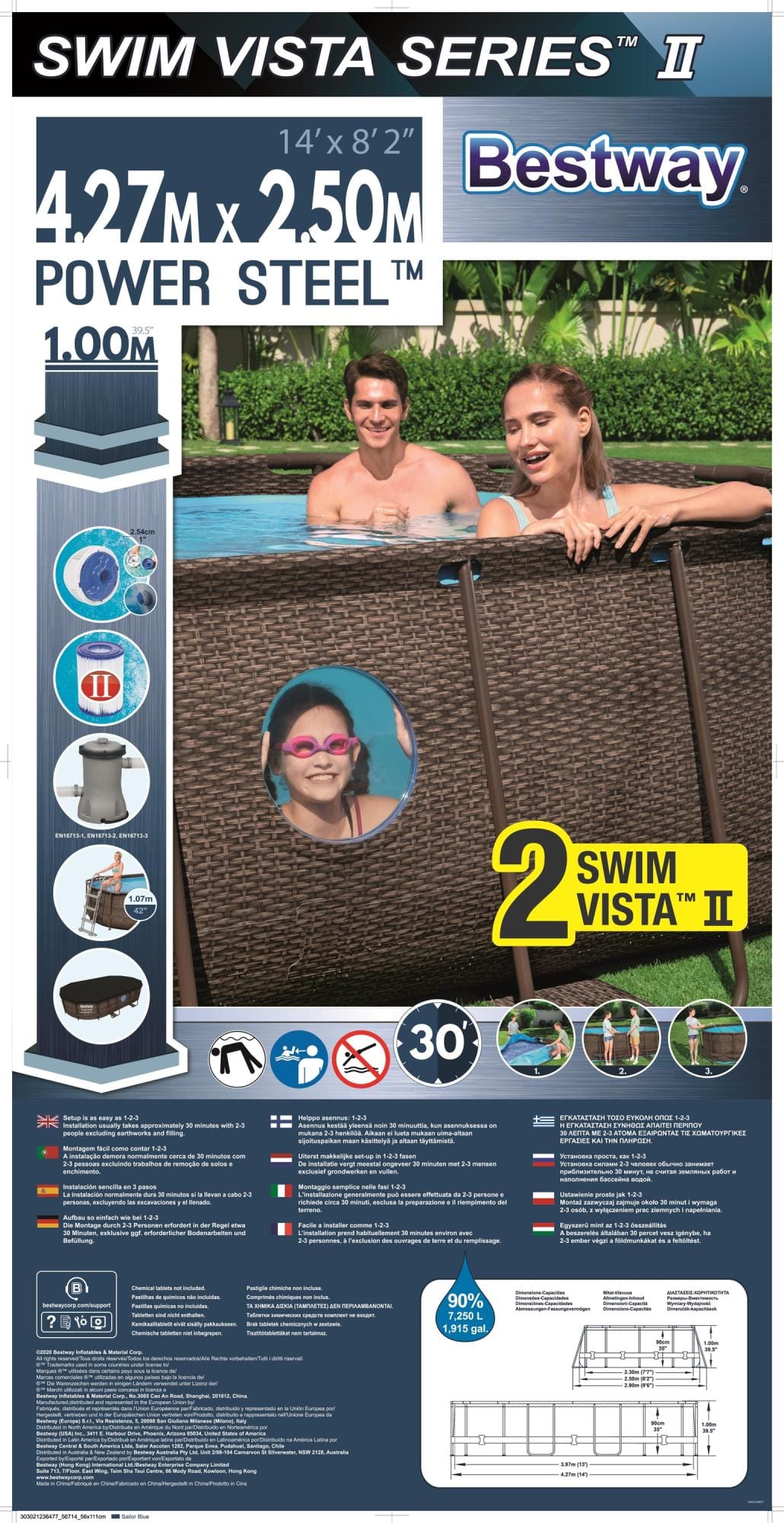 Piscine hors sol Piscine hors sol ovale Power Steel Swim Vista rotin 427 x 250 x 100cm Bestway 16