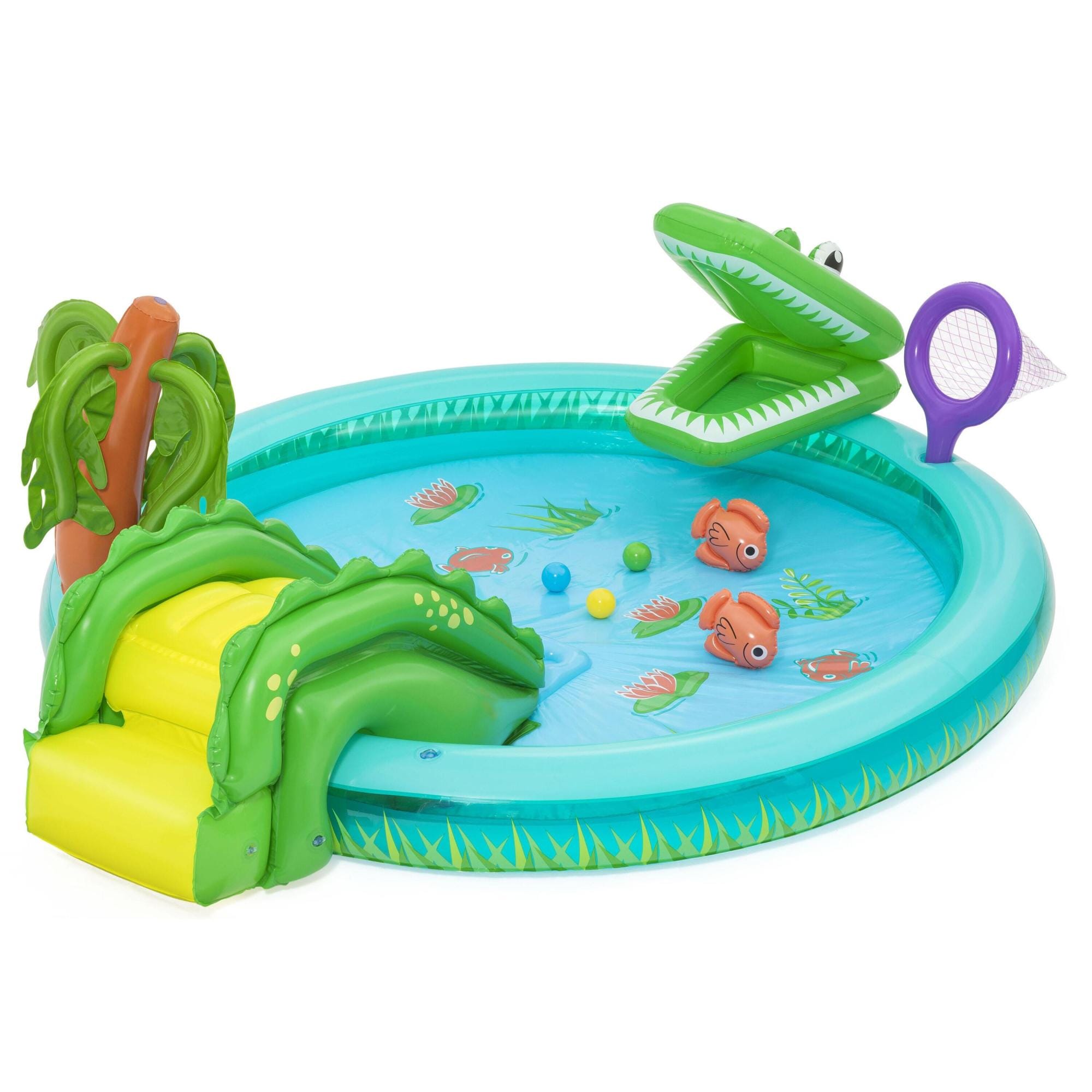 Jeux d'extérieur et trampoline Aire de jeux et piscine gonflable pour enfants Crocodile Cove Bestway 1