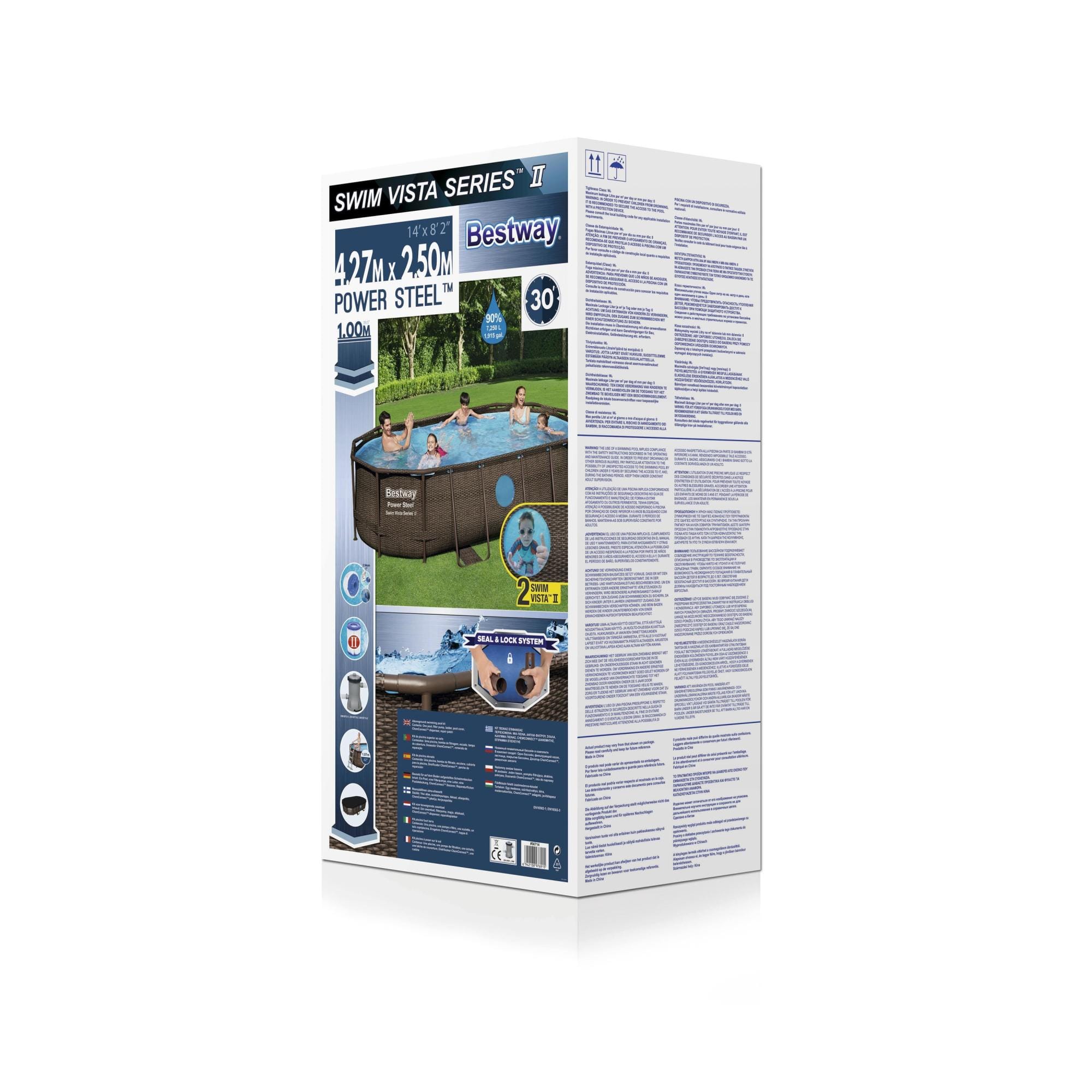 Piscine hors sol Piscine hors sol ovale Power Steel Swim Vista rotin 427 x 250 x 100cm Bestway 13