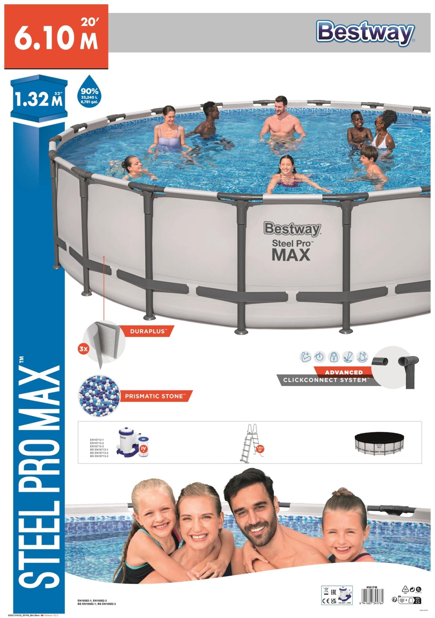 Piscine hors sol Piscine hors sol ronde Steel Pro Max 610 x 132 cm Bestway 4