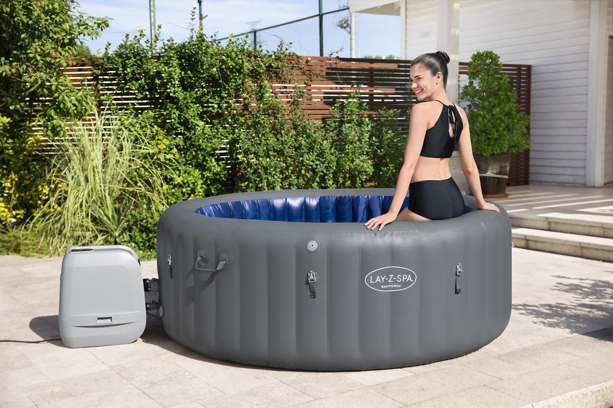 Spa Spa gonflable rond Lay-Z-Spa Santorini Hydrojet pro 5 - 7 personnes Bestway 1