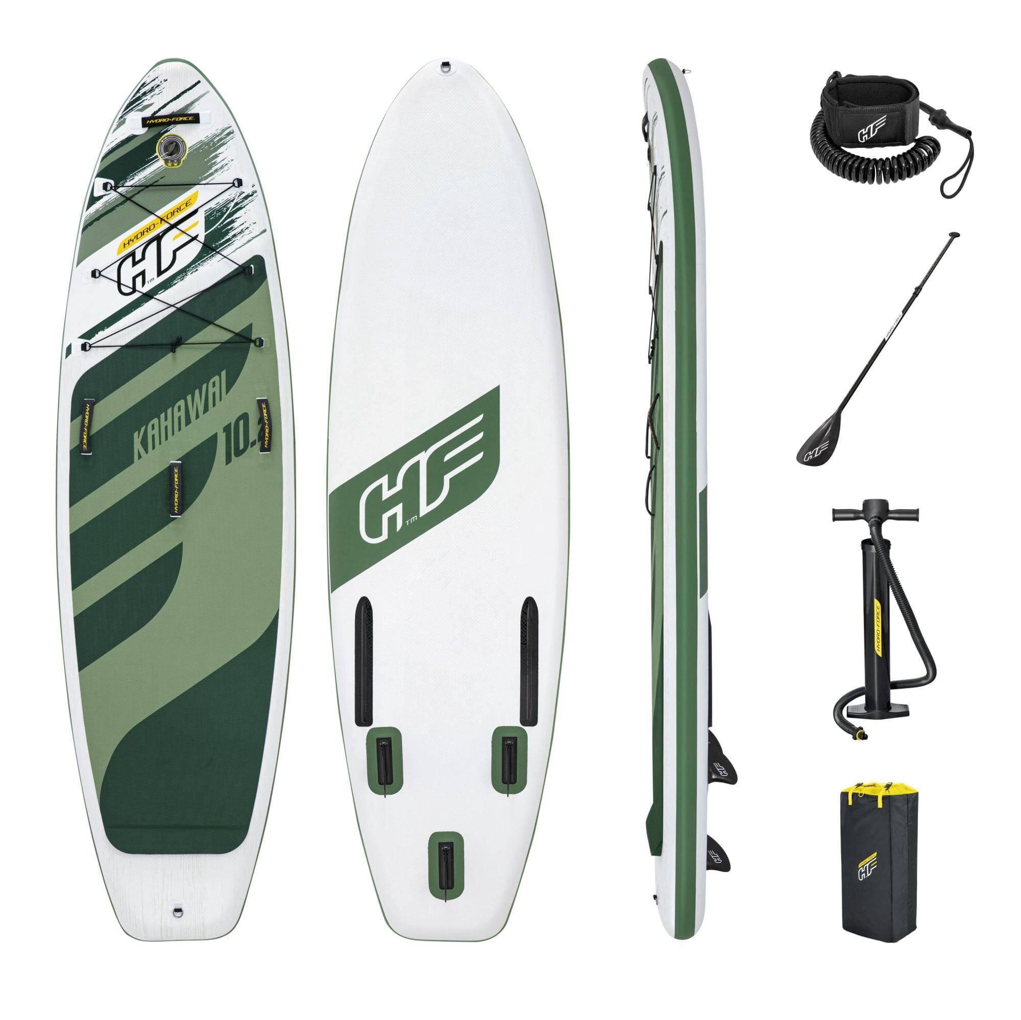 Bateaux, paddle et kayak Paddle SUP gonflable Hydro-Force™ Kahawai 310 x 86 x 15 cm avec pompe, pagaie, leash et sac à dos de transport Bestway 1