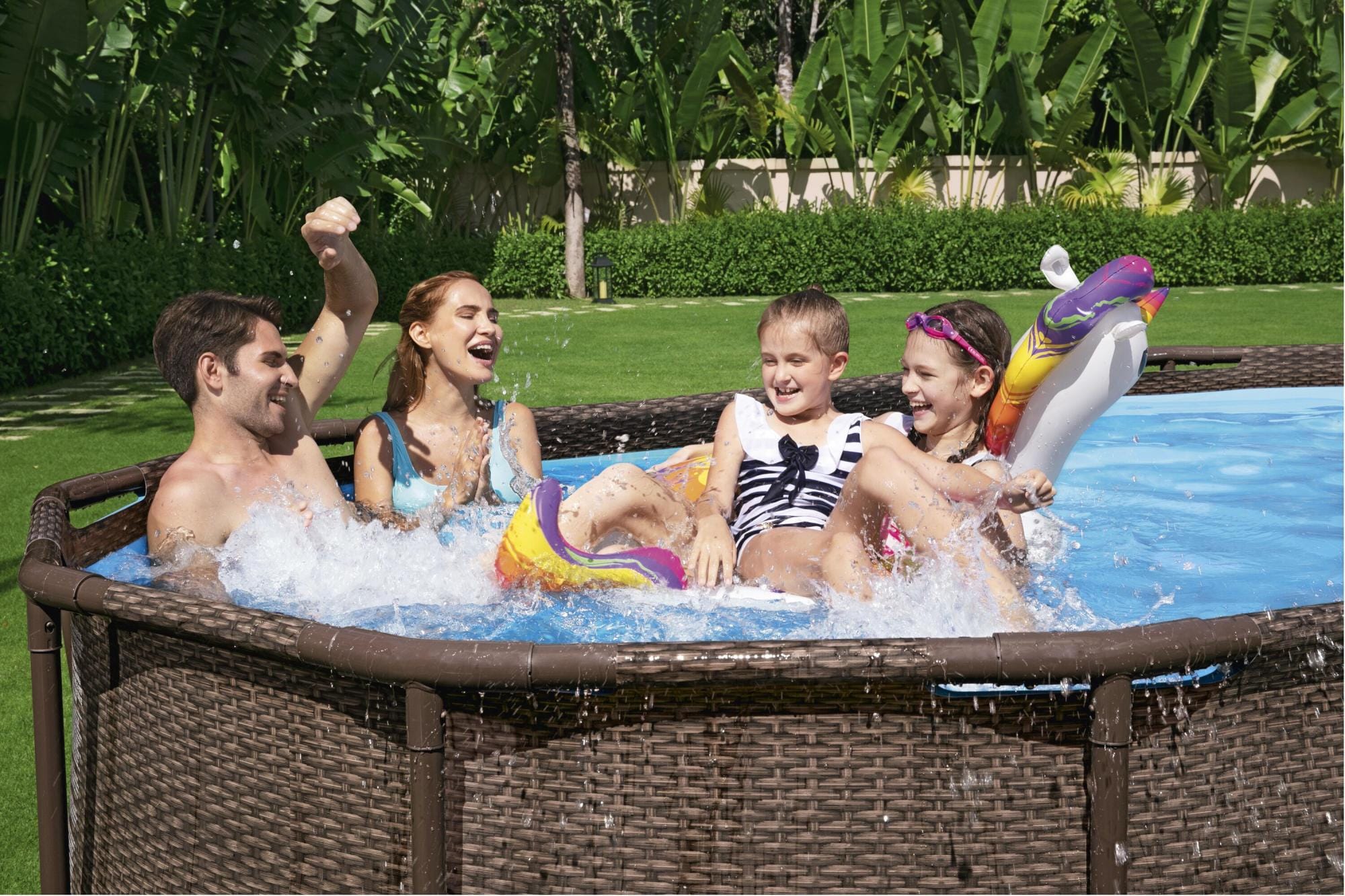 Piscine hors sol Piscine hors sol ovale Power Steel Swim Vista rotin 427 x 250 x 100cm Bestway 7