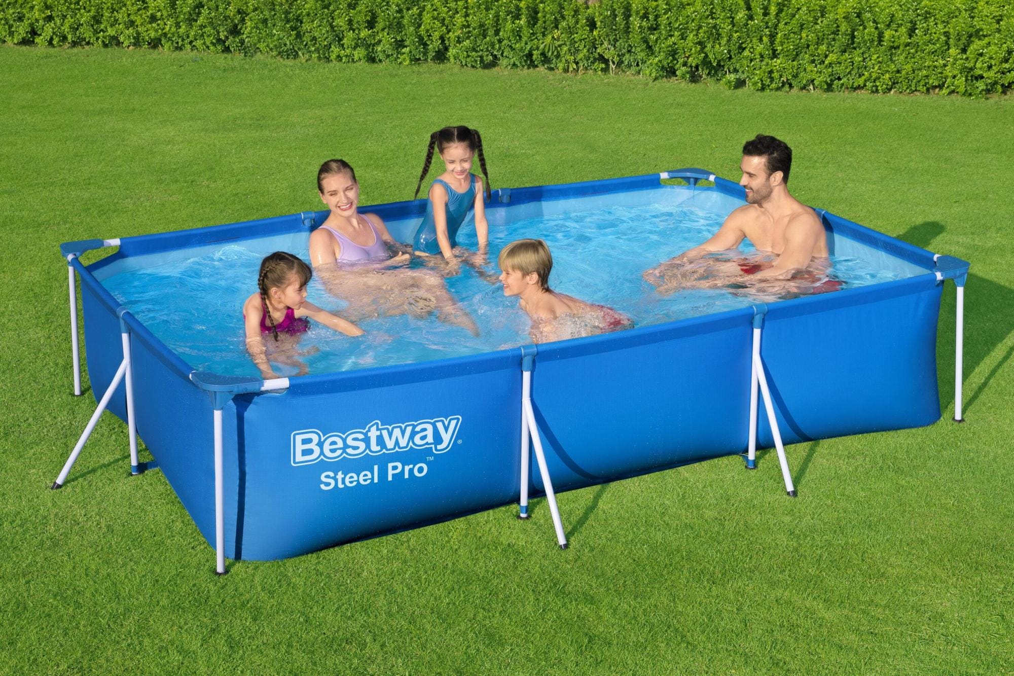 Piscine hors sol Piscine hors sol rectangle Steel Pro 300 x 201 x 66 cm bleu clair Bestway 1