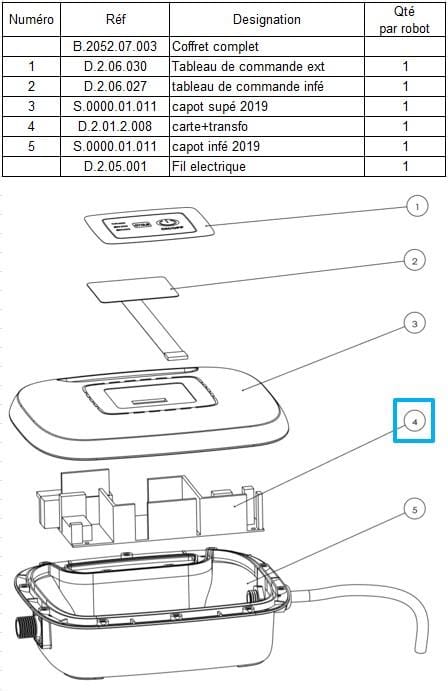 Pièces Détachées Carte + transformateur pour robot CLEAN O² 18265  Bestway 2