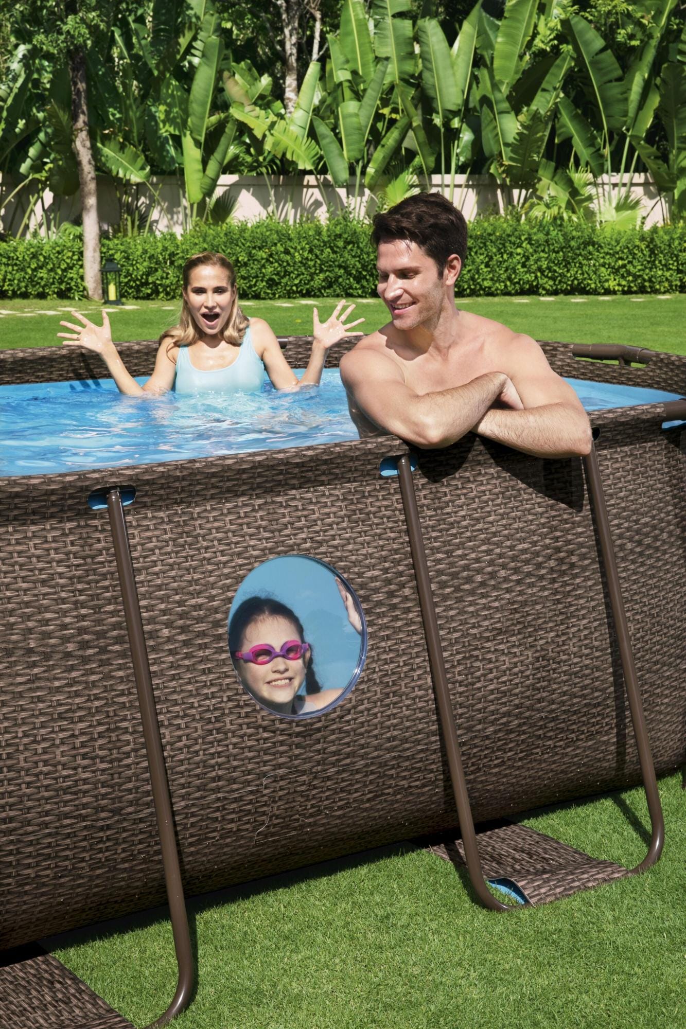 Piscine hors sol Piscine hors sol ovale Power Steel Swim Vista rotin 427 x 250 x 100cm Bestway 6