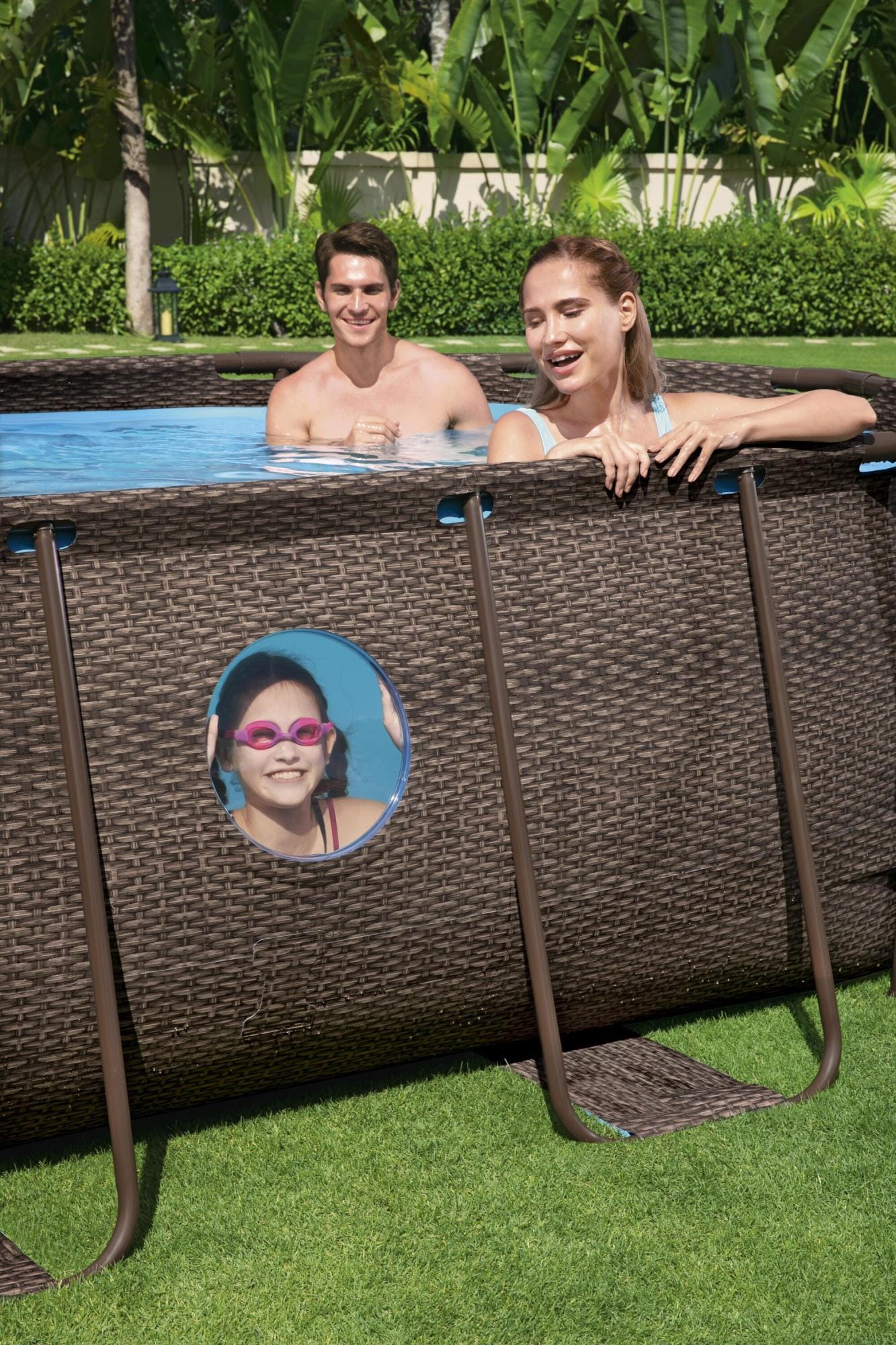Piscine hors sol Piscine hors sol ovale Power Steel Swim Vista rotin 427 x 250 x 100cm Bestway 8