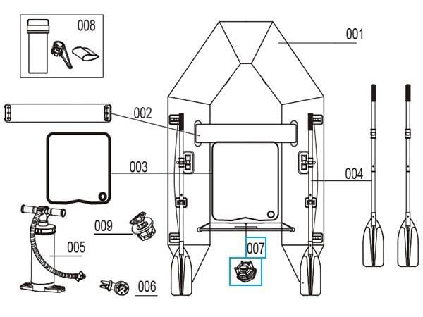 Pièces Détachées Vanne de vidange pour bateaux de plaisance Hydro-Force™ Bestway® Bestway 2