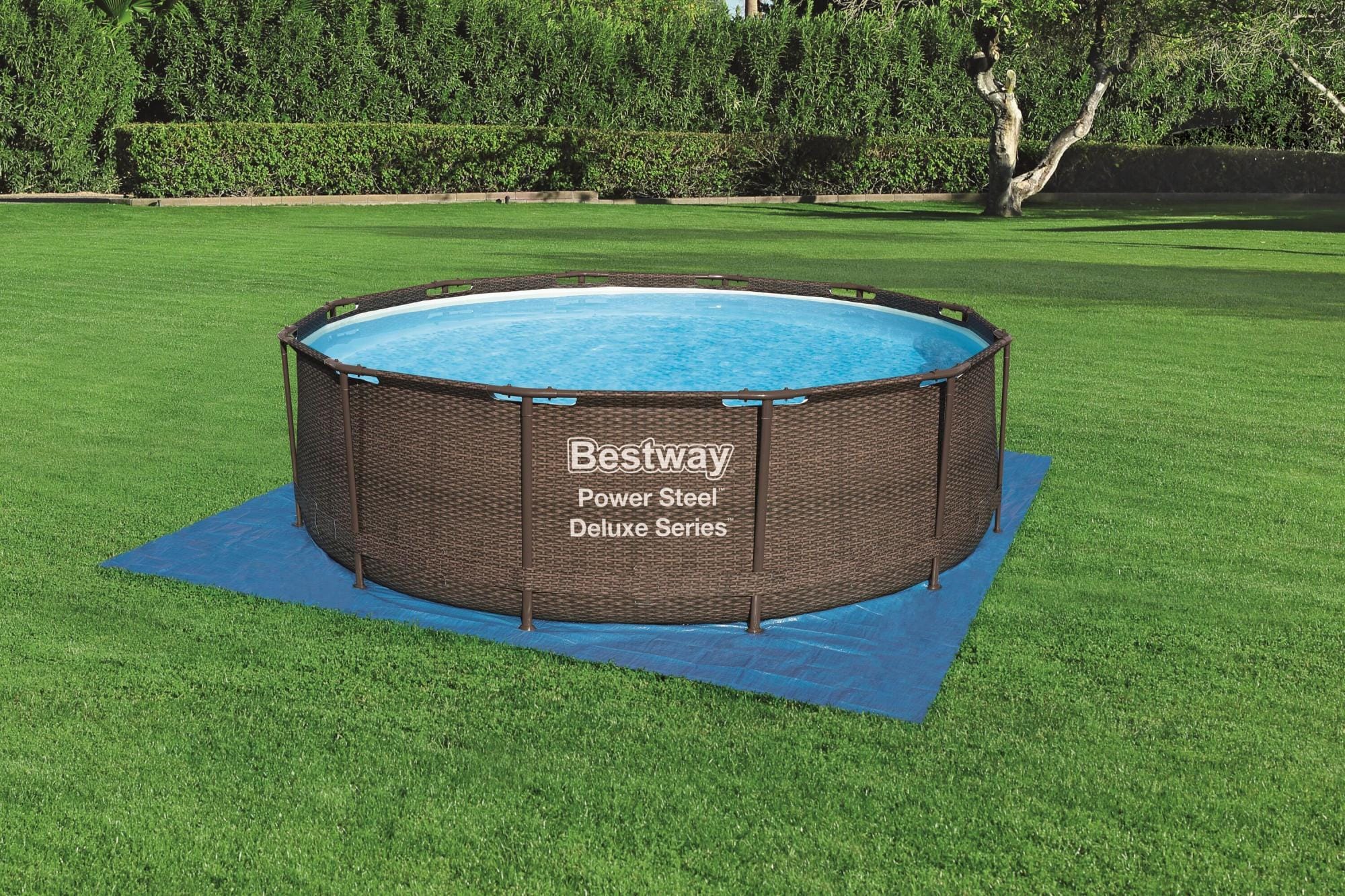Accessoires Piscine Tapis de sol carré 396x396cm pour piscine hors sol diamètre max 366 cm Bestway 1