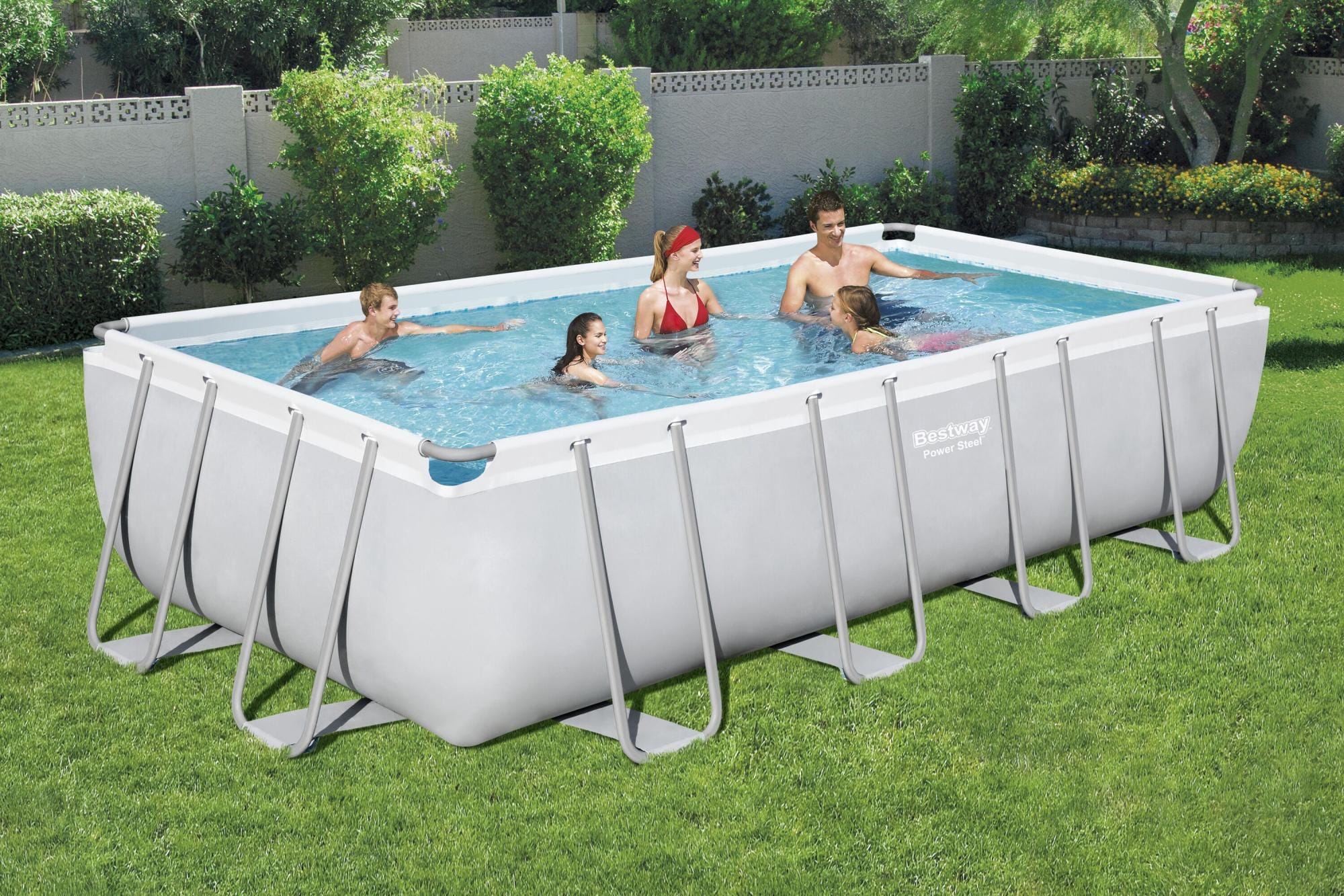 Piscine hors sol Piscine hors sol rectangle Power Steel 549 x 274 x 122 cm gris clair Bestway 1
