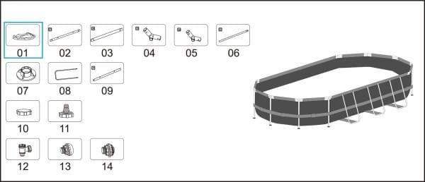 Pièces Détachées Liner pour Piscine Power Steel Bestway® 549 x 274 x 122 cm, ovale Bestway 3