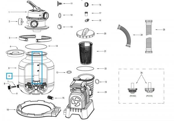 Pièces Détachées Tube plongeur pour système de filtre à sable Flowclear™ Bestway® (58499) 7 571 l/h Bestway 3