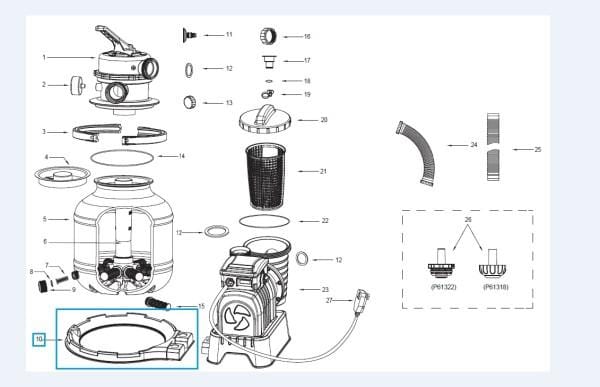 Pièces Détachées Socle de cuve pour filtre à sable Flowclear™ Bestway (58499) Bestway 2