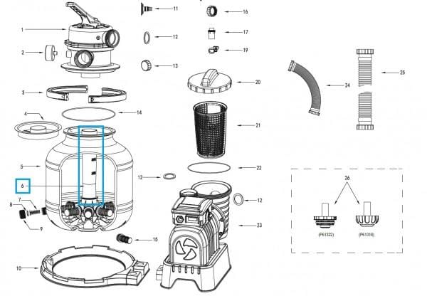 Pièces Détachées Tube plongeur pour les systèmes de filtre à sable Flowclear™ Bestway® (58486, 58497) Bestway 3