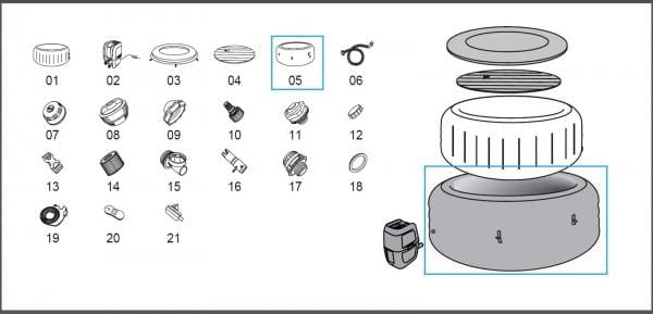 Pièces détachées Spas gonflables Housse en similicuir de rechange pour LAY-Z-SPA® Paris AirJet™ Bestway® 196 x 66 cm Bestway 2