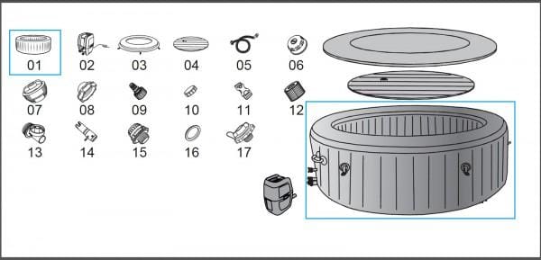 Pièces Détachées Liner spa de remplacement pour LAY-Z-SPA® Milan AirJet Plus™ Bestway® 196 x 71 cm (2022) Bestway 2