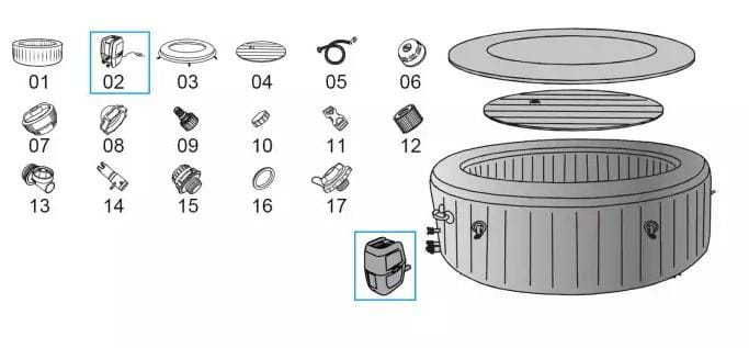 Pièces Détachées Pompe de filtration avec wifi pour spa Lay Z Spa ™ Airjet Bestway 5