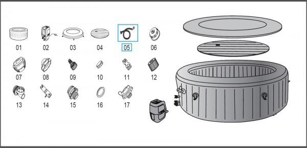 Pièces détachées Spas gonflables Tuyau de gonflage pour pompe de filtration AIRJET Bestway 2