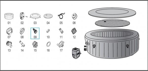 Pièces détachées Spas gonflables Adaptateur de vidange pour spas LAY-Z-SPA® Bestway® (à partir de 2021|sauf DropStitch™) Bestway 2