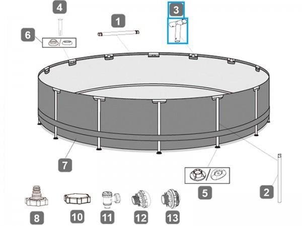 Pièces Détachées Connecteur T pour piscines Steel Pro MAX™ Bestway® Ø 488/549 cm, rondes Bestway 2