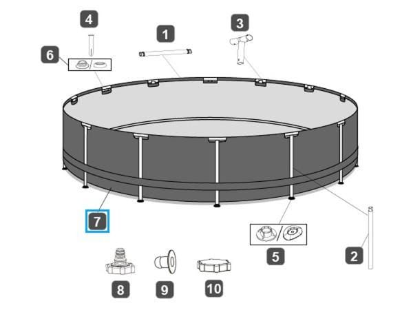 Pièces Détachées Liner pour piscine Steel Pro MAX™ Bestway® 427 x 107 cm, gris clair, rond Bestway 4