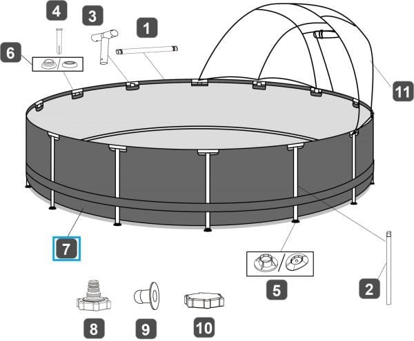 Pièces Détachées Liner pour piscine Power Steel™ Bestway® Ø 396 x 107 cm, aspect rotin (écru), ronde Bestway 4