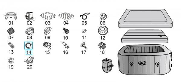 Pièces détachées Spas gonflables Bouchon d'arrêt pour LAY-Z-SPA® HydroJet Pro™ Bestway® (convient uniquement aux modèles à partir de 2021) Bestway 2