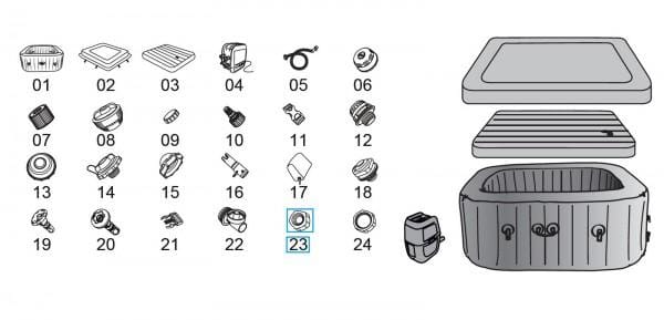 Pièces détachées Spas gonflables Bouchon d'arrêt pour LAY-Z-SPA® HydroJet Pro™ Bestway® (à partir de 2021) Bestway 3