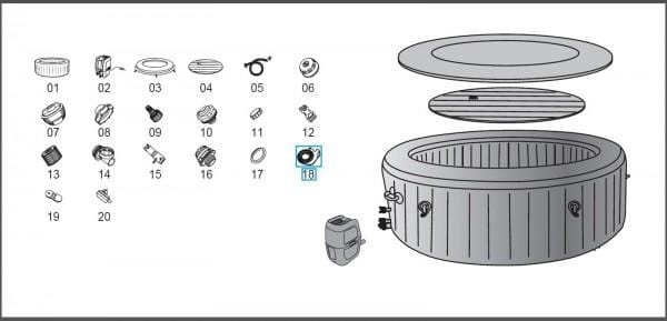 Pièces détachées Spas gonflables Bande LED de rechange pour LAY-Z-SPA® Bali Bestway®, câble inclus (à partir de 2022) Bestway 3