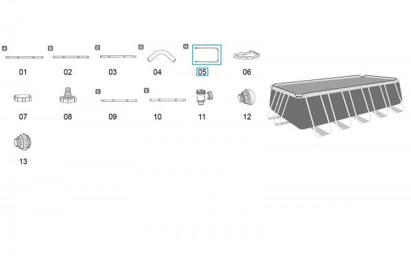 Pièces Détachées Support en U pour piscines Power Steel™ Bestway® 640 / 732 / 956 cm - Acier résistant anti-corrosion Bestway 3