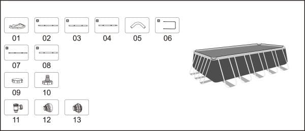 Accessoires piscine et spa Bâche pour piscine Power Steel rectangle 640 x 275 x 132 cm Bestway 3