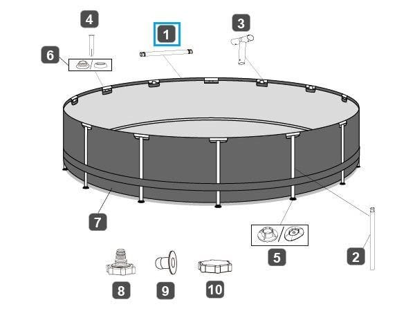 Pièces Détachées Top rail pour piscine Steel Pro MAX™ 366x100cm (à partir de 2022), ronde Bestway 4