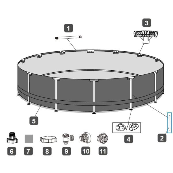 Pièces Détachées Pied vertical pour Piscine Steel Pro MAX™ Bestway® 366 x 100 cm (à partir de 2022), Ronde Bestway 4