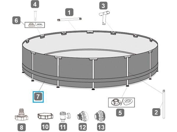 Pièces Détachées Liner pour piscine Power Steel™ Swim Vista Series™ avec hublots Bestway® 488 x 122 cm, bois (pin), rond Bestway 4