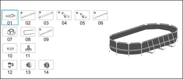 Pièces Détachées Liner pour piscine aspect mur en pierre Power Steel™ Swim Vista Pool Bestway® 549 x 274 x 122 cm, ovale Bestway 4